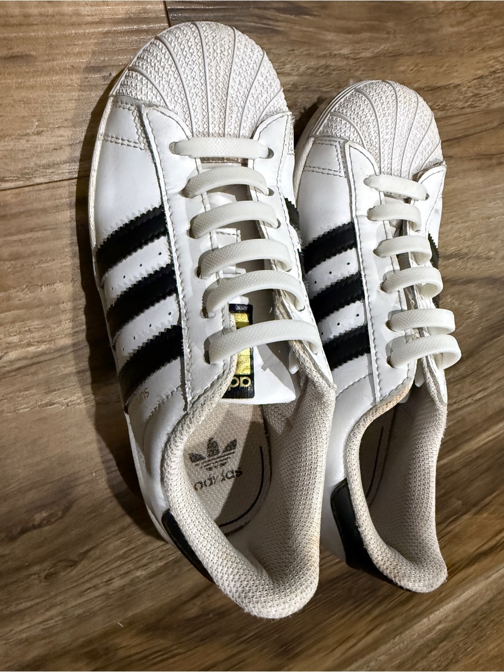 adidas White & Black Kids' Classic Shell-Toe Sneakers